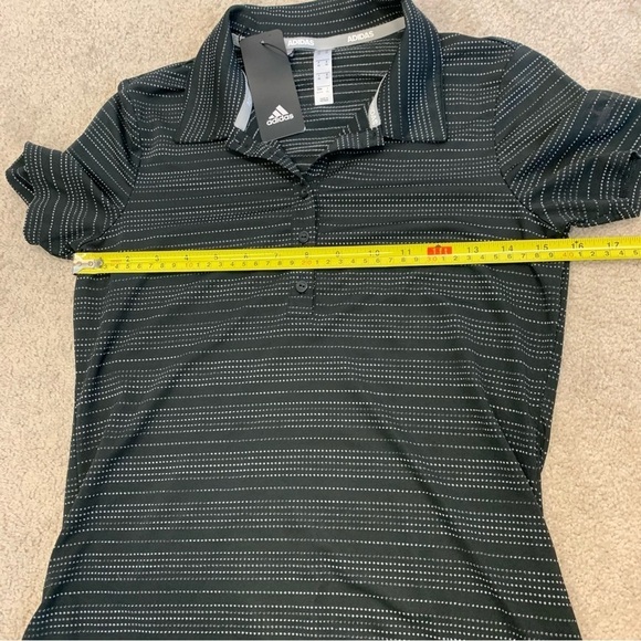 ADIDAS black white microdot short sleeve golf polo shirt Sz XS NWT - Picture 8 of 10